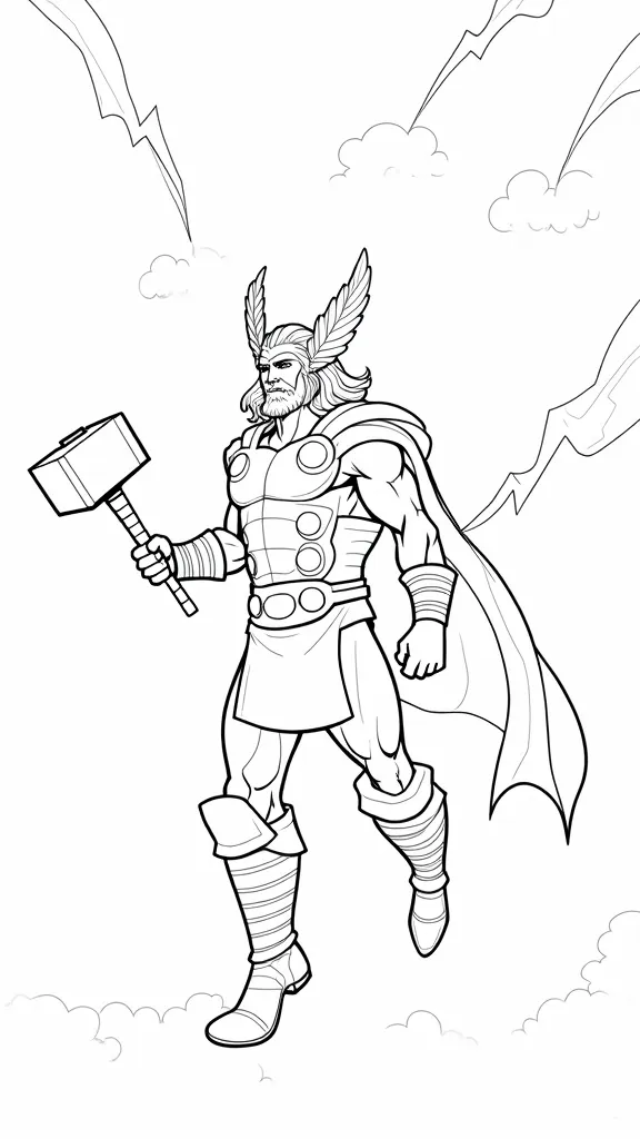 coloriage thor imprimable